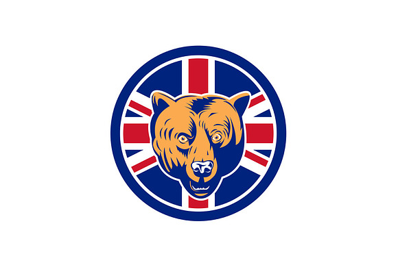 British Bear Union Jack Flag Icon