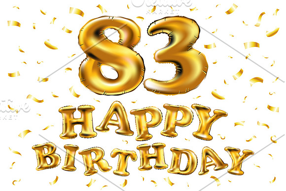 Happy Birthday 81 Balloons Gold