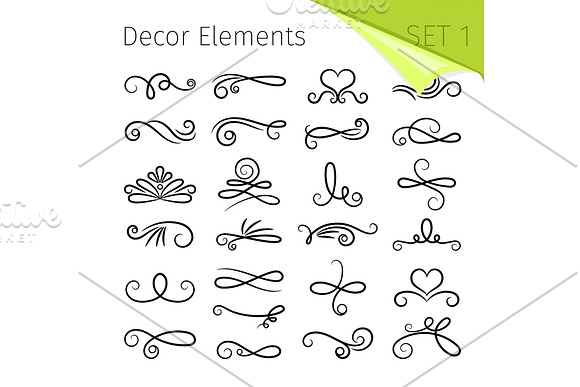 Calligraphy Scroll Elements Decorative Retro Flourish Swirled Vector Elements For Letters Simple Swirling Decors
