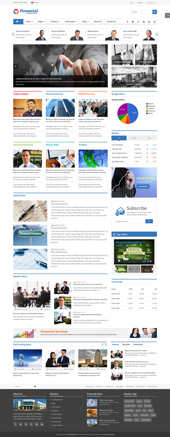SW Financial - Responsive WordPress in WordPress Business Themes - product preview 1