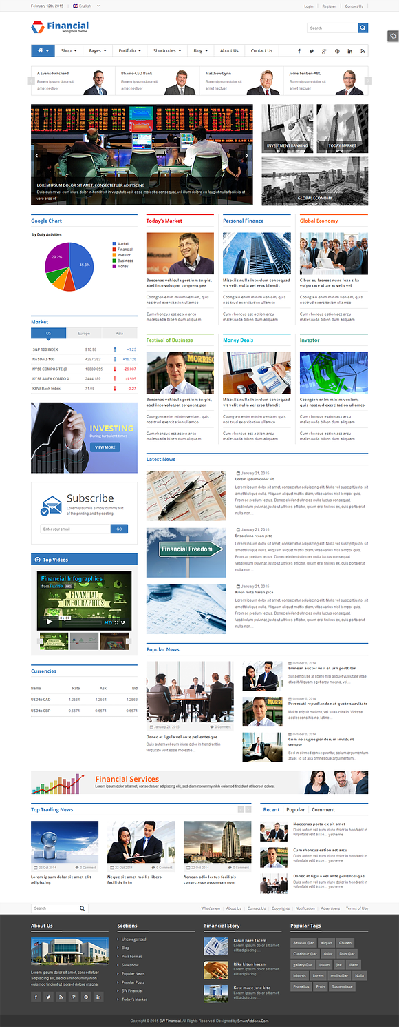 SW Financial - Responsive WordPress in WordPress Business Themes - product preview 2