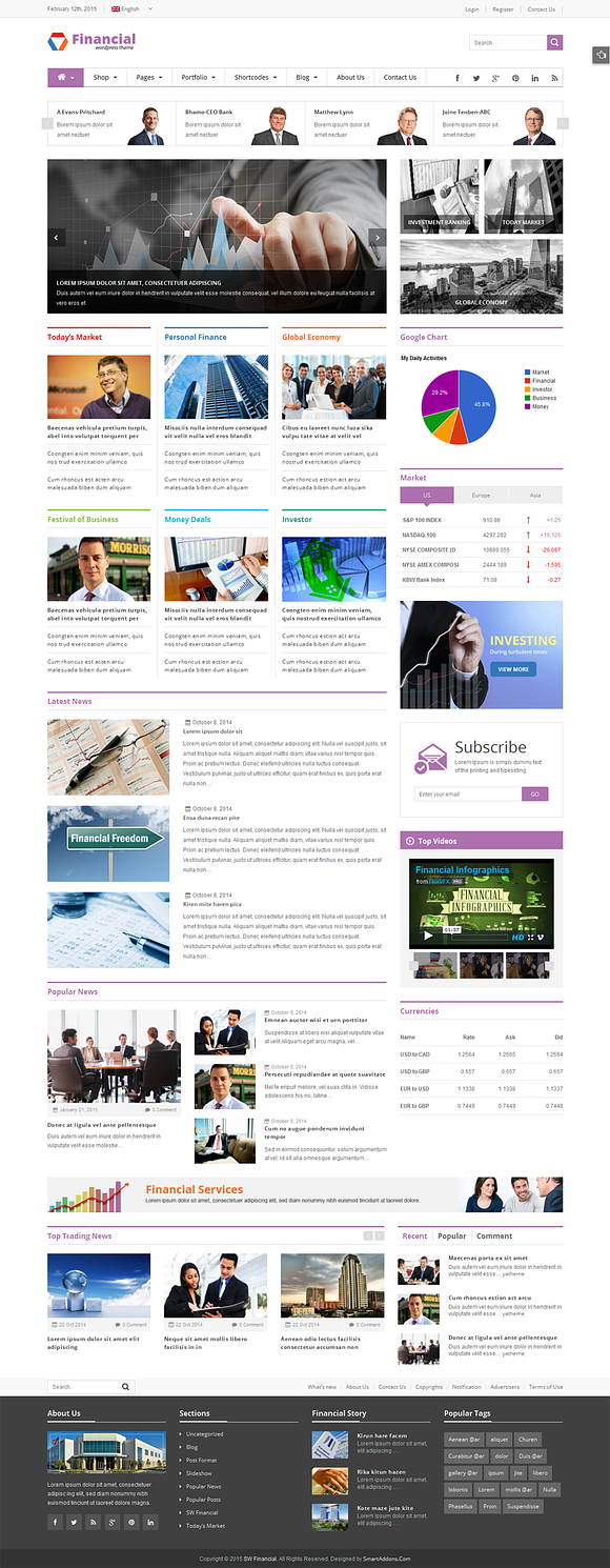 SW Financial - Responsive WordPress in WordPress Business Themes - product preview 4