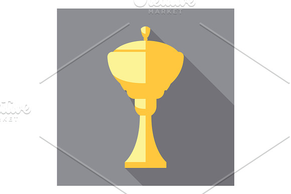 Vector Winner Cup Trophy Flat Icon