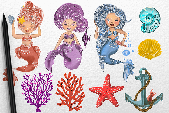 The Little Mermaids Sea Drawing