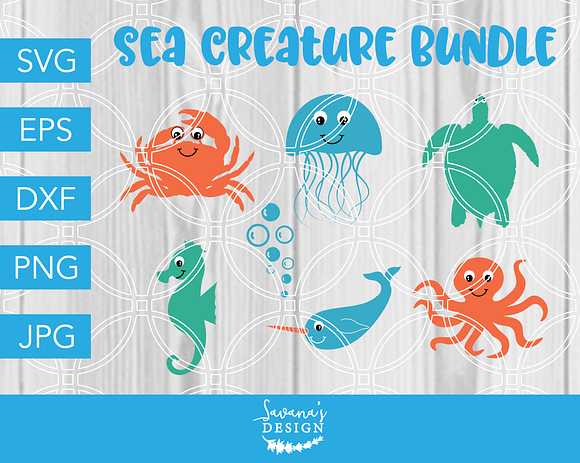 Sea Creature SVG Bundle For Cricut