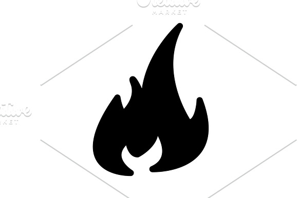 Fire Icon Vector Illustration Black