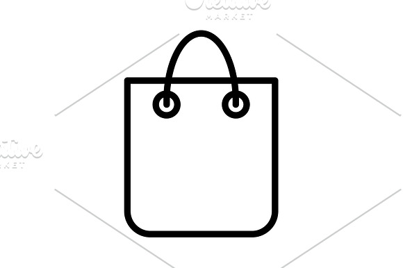 Shopping Bag Vector Line Icon