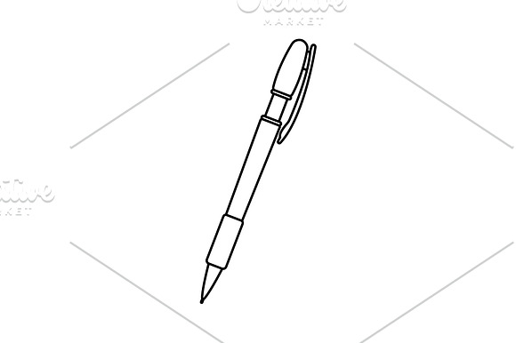 Vector Ballpoint Pen Line Icon Black