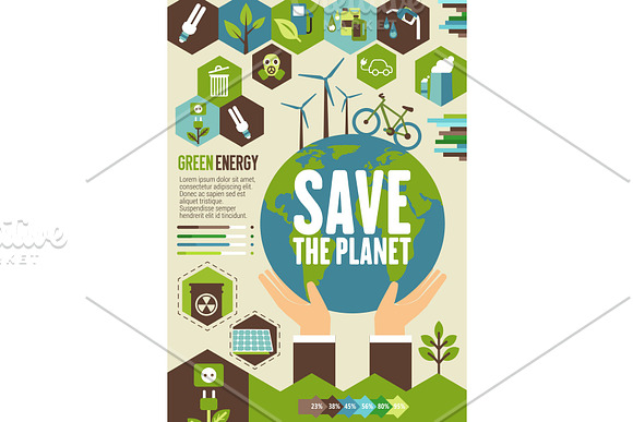 Green Energy Eco Banner For Ecology Concept