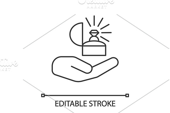 Marriage Proposal Linear Icon