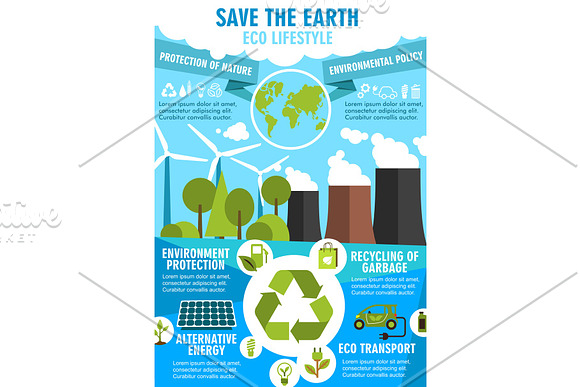 Save Earth Ecology Poster For Environment Design