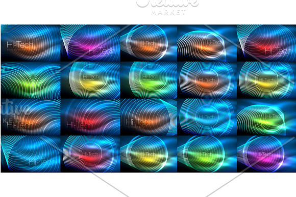 Mega Collection Of Neon Glowing Shiny Light Backgrounds