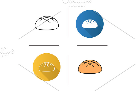 Round Rye Bread Loaf Icon