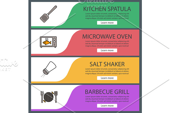 Barbecue Web Banner Templates Set