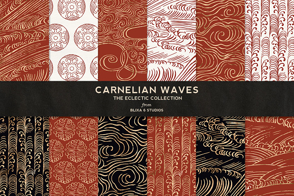 Carnelian Waves In Golden Foil