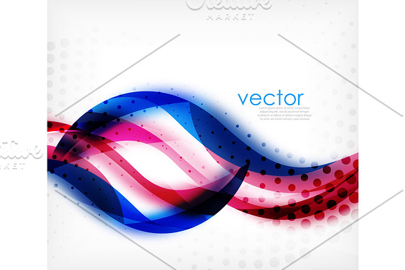 Vector Colorful Wavy Stripe On White Background With Blurred Effects Vector Digital Techno Abstract Background