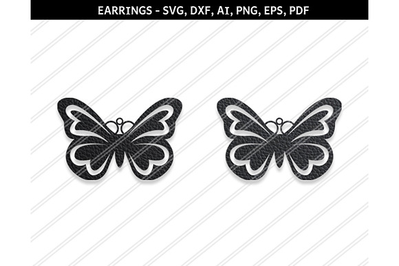 Butterfly Earring Svg Dxf Ai Eps Png