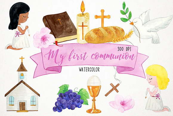 Girl First Communion Clipart