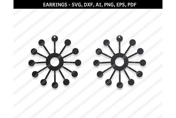 Floral Star Earrings Svg Dxf Ai Eps
