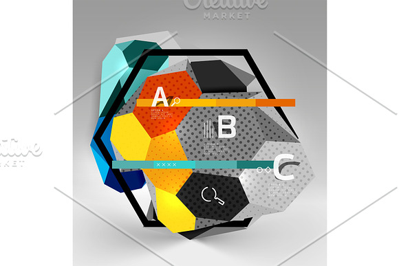 3D Hexagon Geometric Composition Geometric Digital Abstract Background