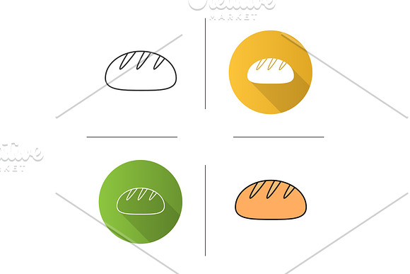 White Round Bread Icon