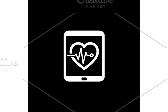 Cardiogram And Medical Services Icon Flat Design