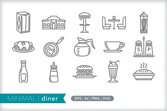 Minimal Diner Icons