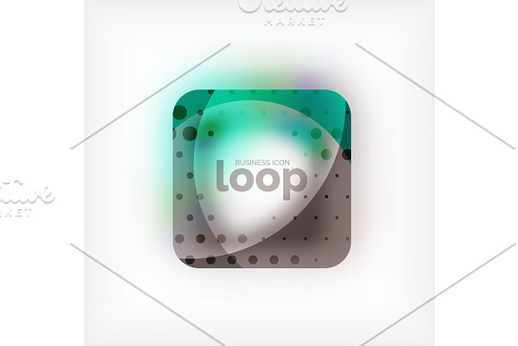 Vector Square Loop Business Symbol Geometric Icon Created Of Waves With Blurred Shadow