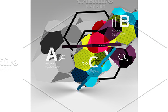 3D Hexagon Geometric Composition Geometric Digital Abstract Background