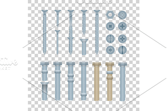Steel Bolts With Nuts And Screws Set