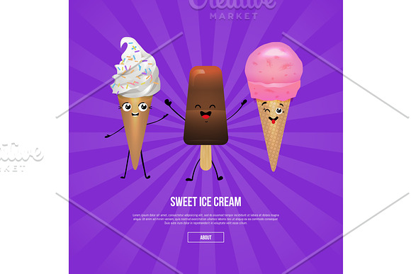 Chocolate And Strawberry Ice Cream Characters