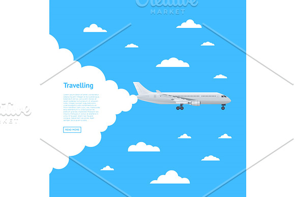 Worldwide Air Traveling Poster With Jet Airplane