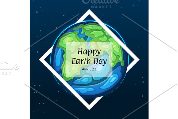 Happy Earth Day Greeting Card With Globe
