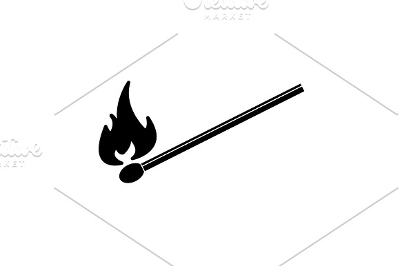 Burning Match Icon Vector