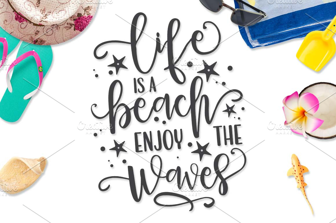 Download Life is a beach Enjoy the Waves SVG ~ Illustrations ...