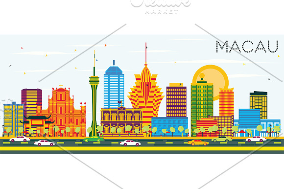 Macau China City Skyline