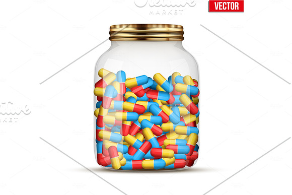 Glass Jars With Pills