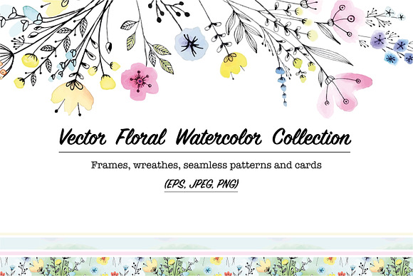 Vector Floral Watercolor Collection