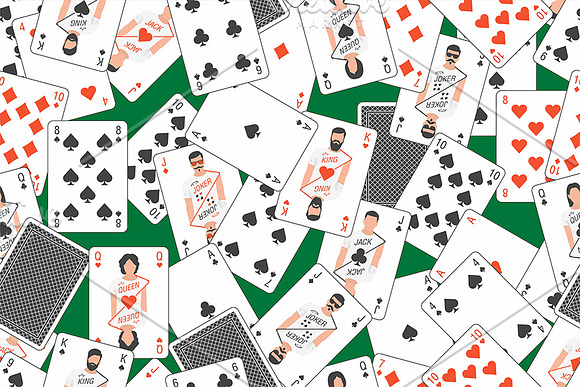 Seamless Pattern With Playing Cards