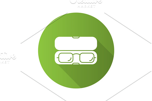 Eyeglasses Case Flat Design Long Shadow Glyph Icon