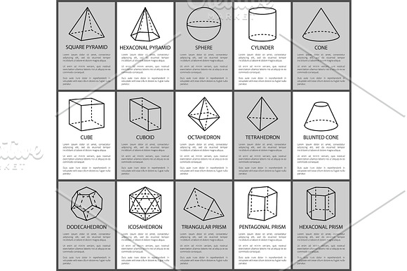 Figures Set Sphere And Cone Cube And Cuboid