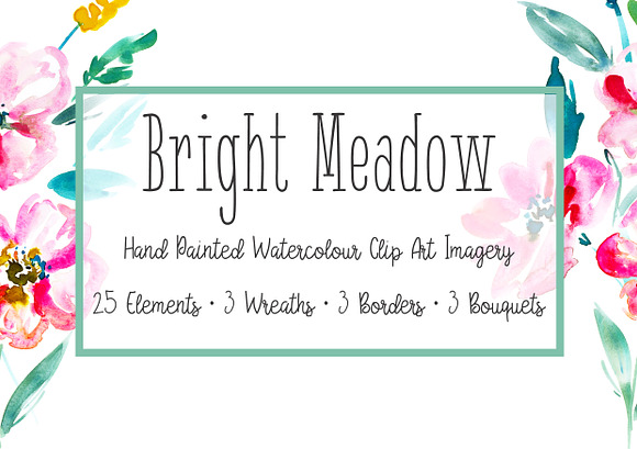 Bright Meadow Floral Clipart