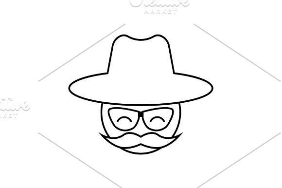 Man With A Mustache And A Hat Icon