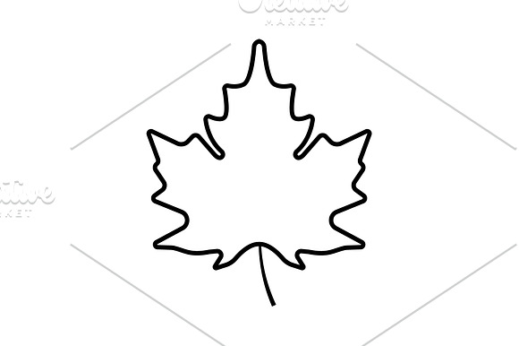Maple Leaf Icon Black On White
