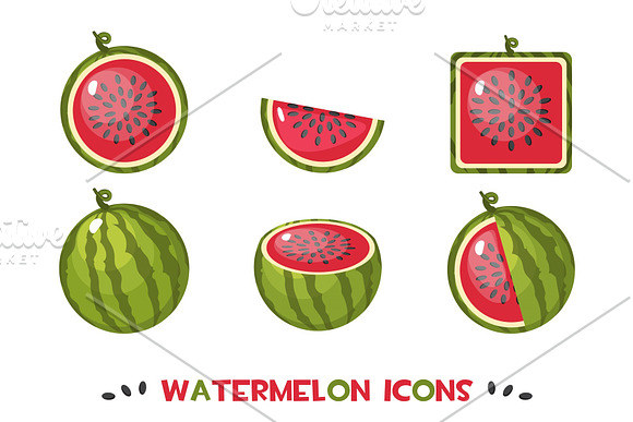 Different Shapes Watermelon Icons