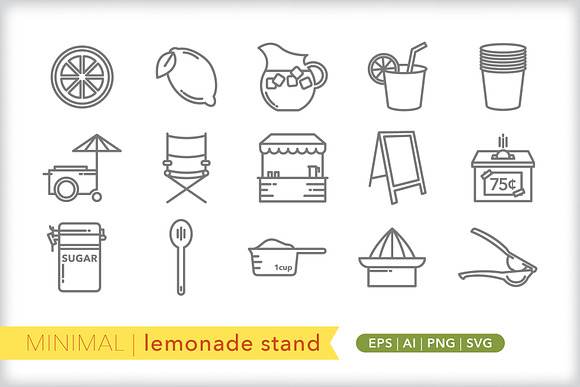 Minimal Lemonade Stand Icons