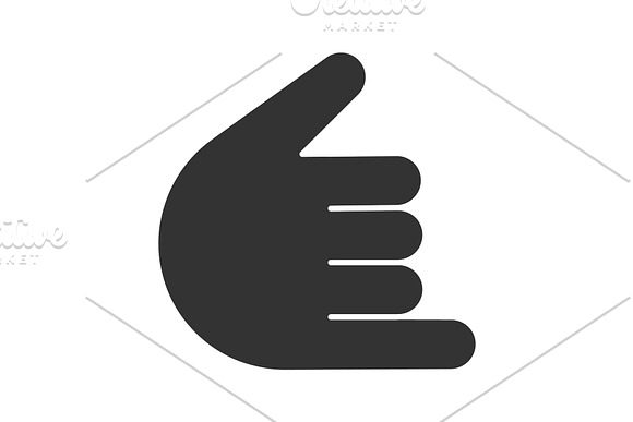 Shaka Hand Gesture Glyph Icon