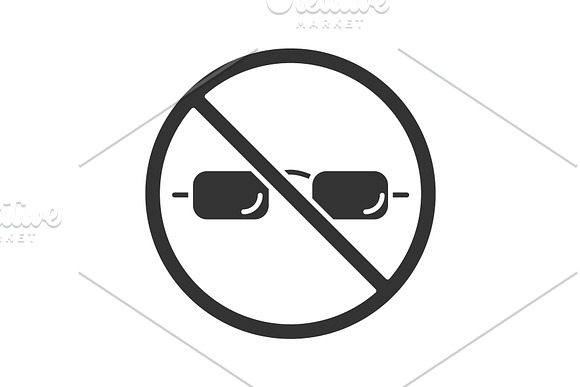 Forbidden Sign With Glasses Glyph Icon