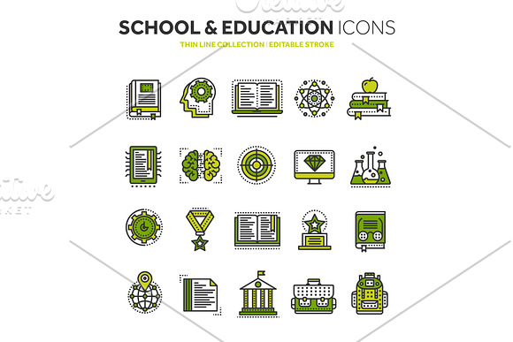 School Education University Study Learning Process Oline Lessons Tutorial Student Knowledge History Book.Thin Line Black Web Icon Set Outline Icons Collection.Vector Illustration