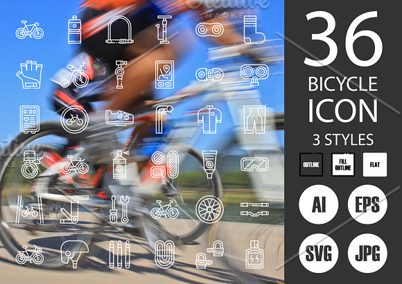 Bicycle Accessories Icons